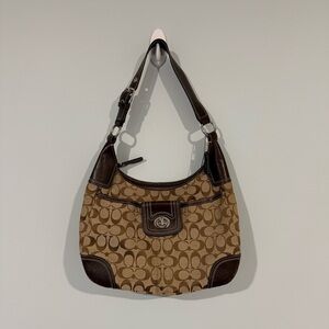 Coach Brown and Tan Shoulder Bag